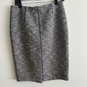Ann Taylor Black and White Pencil Tweed Career Office  Skirt Sz 8